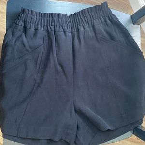 Extra small long black rayon shorts